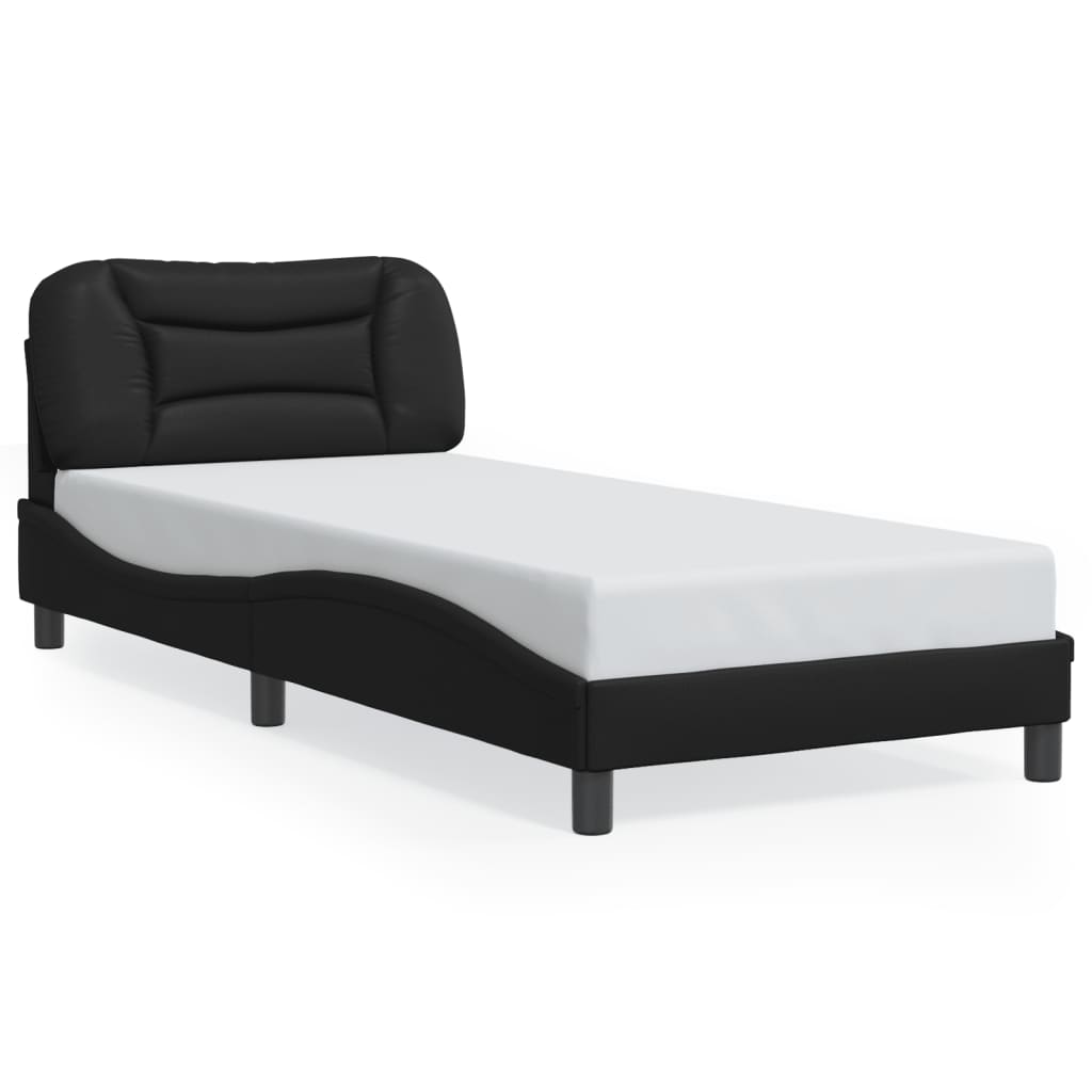 Bettgestell mit LED ohne Matratze "Hvar" Schwarz 90x190 cm