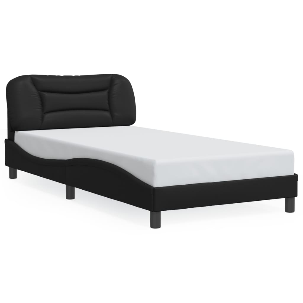 Bettgestell mit LED ohne Matratze "Hvar" Schwarz 100x200 cm