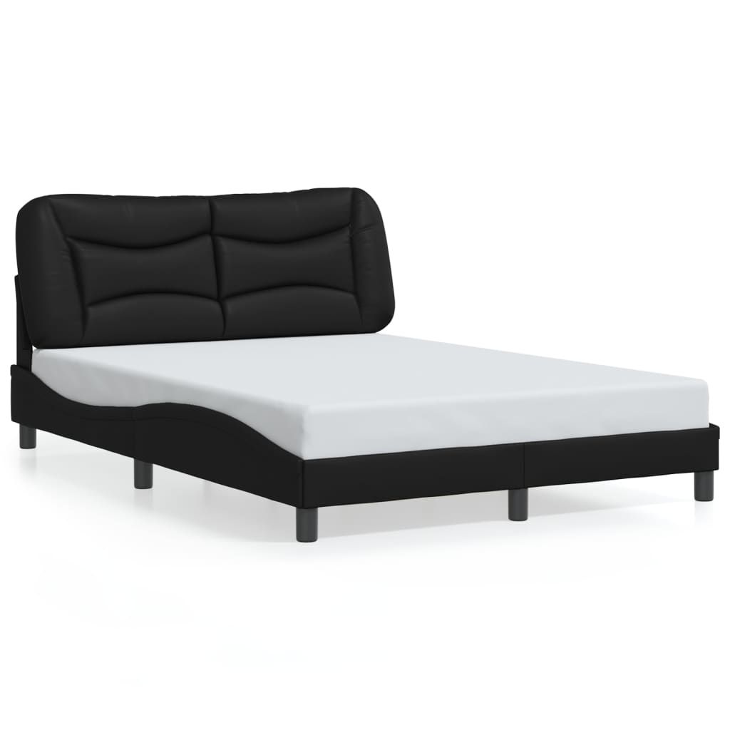 Bettgestell mit LED ohne Matratze "Hvar" Schwarz 120x200 cm