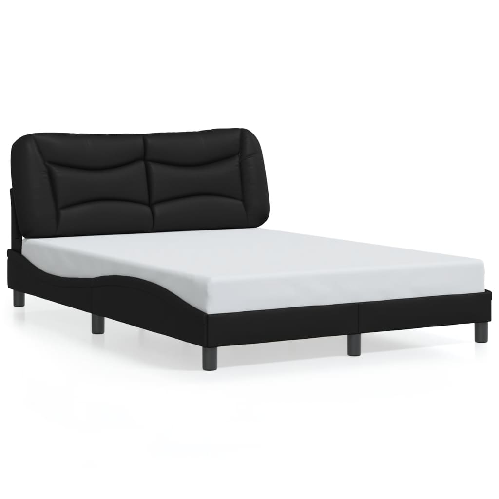 Bettgestell mit LED ohne Matratze "Hvar" Schwarz 140x190 cm