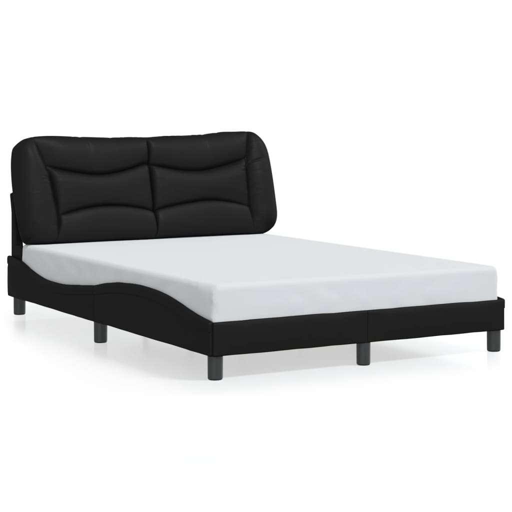 Bettgestell mit LED ohne Matratze "Hvar" Schwarz 140x200 cm