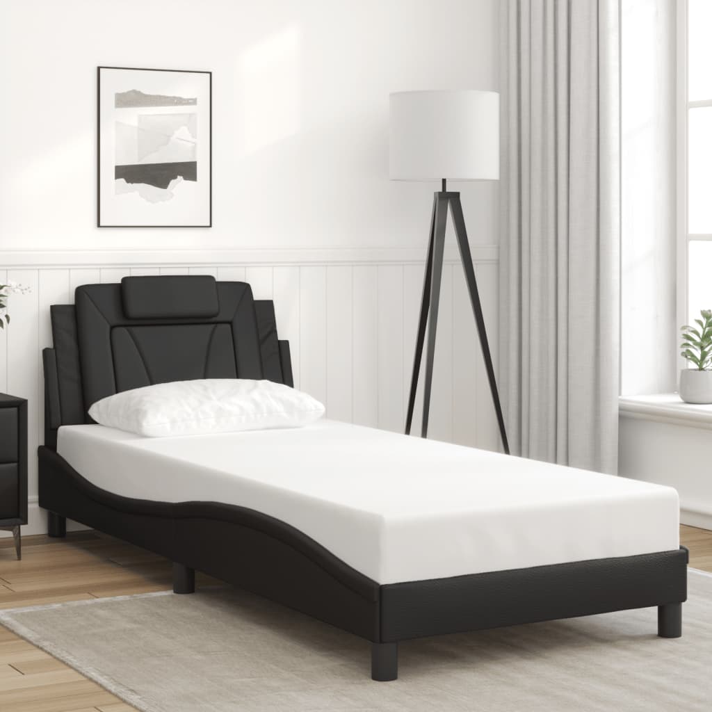 Bettgestell "Viana" mit LED ohne Matratze Schwarz 80x200 cm