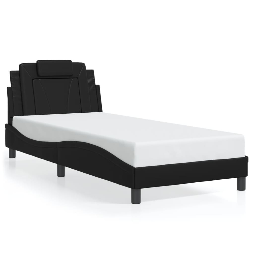 Bettgestell "Viana" mit LED ohne Matratze Schwarz 90x190 cm