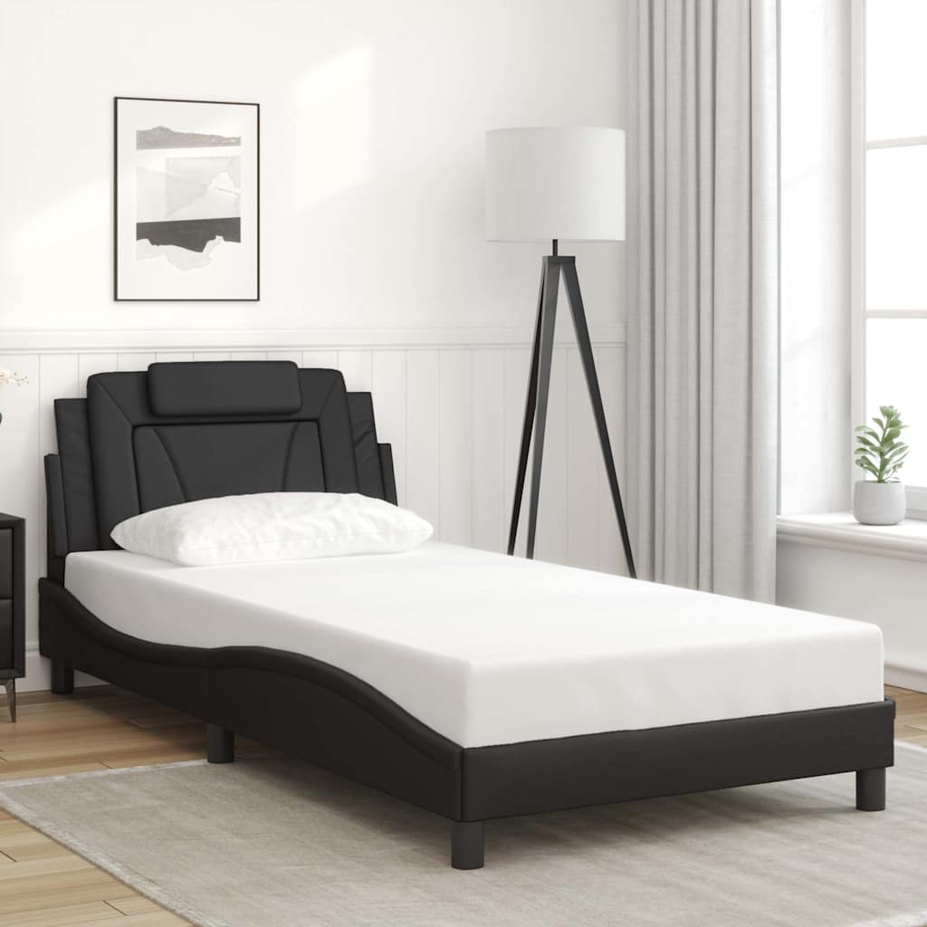 Bettgestell "Viana" mit LED ohne Matratze Schwarz 100x200 cm