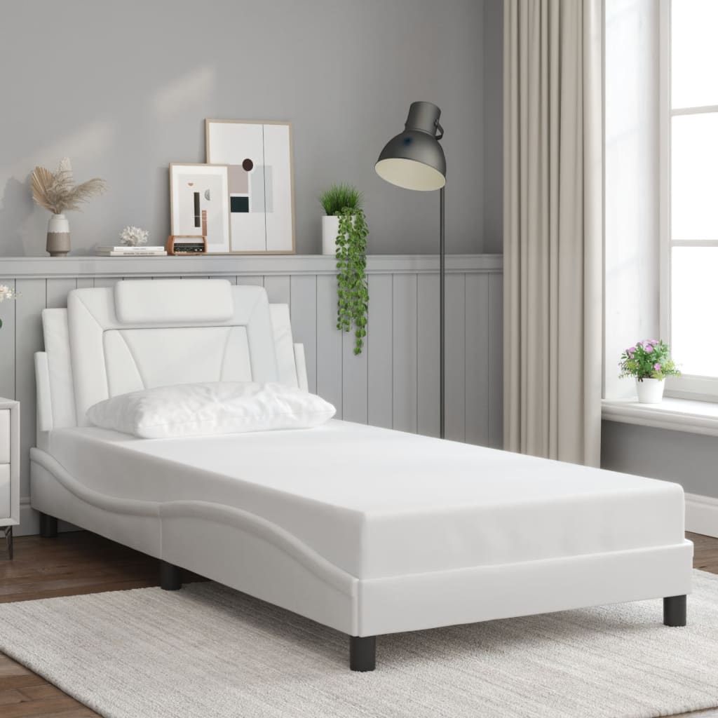 Bettgestell "Viana" mit LED ohne Matratze Weiß 100x200 cm