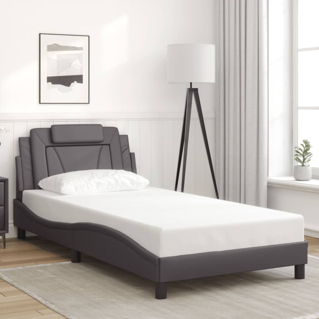 Bettgestell "Viana" mit LED ohne Matratze Grau 100x200 cm
