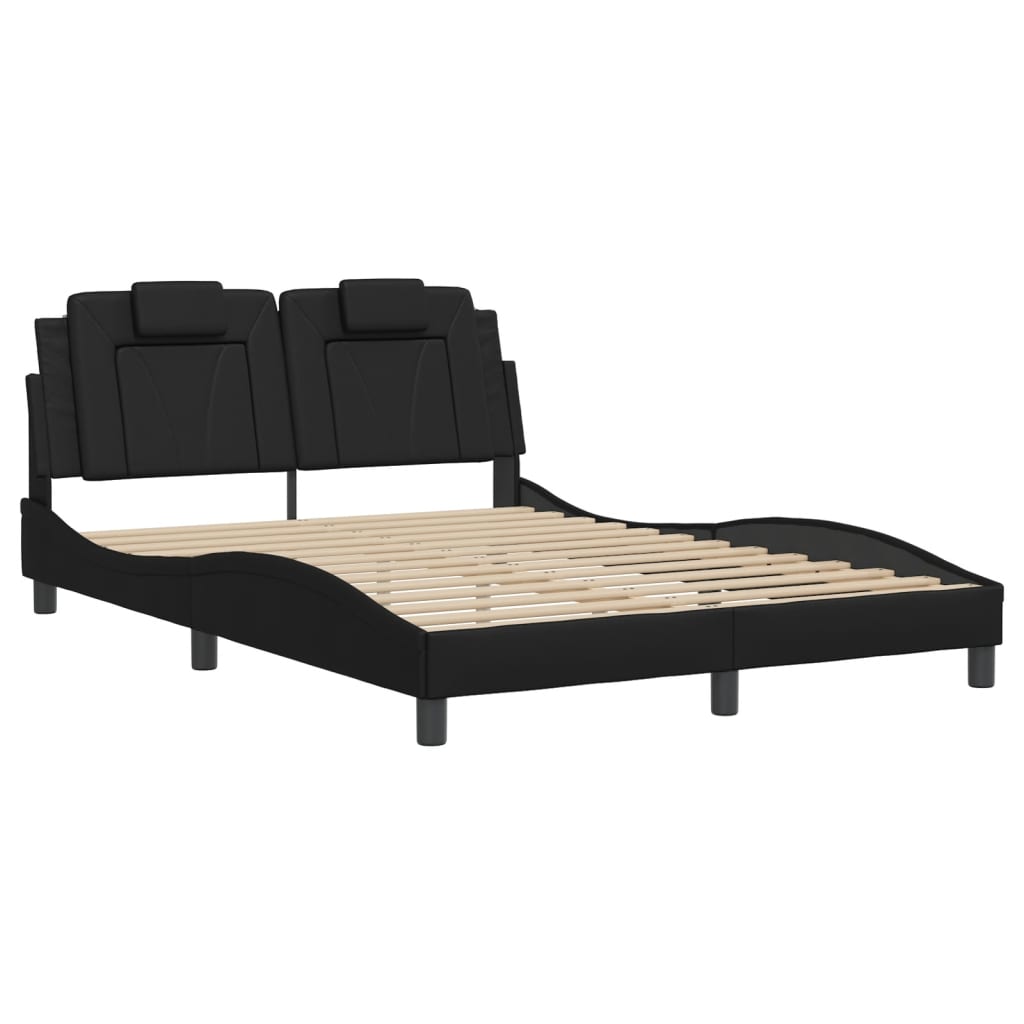 Bettgestell "Viana" mit LED ohne Matratze Schwarz 140x190 cm