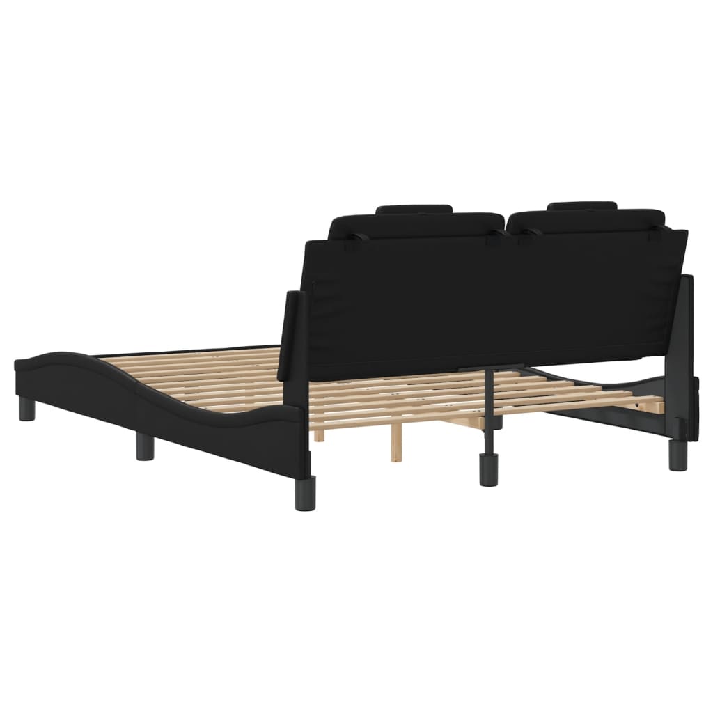 Bettgestell "Viana" mit LED ohne Matratze Schwarz 140x190 cm