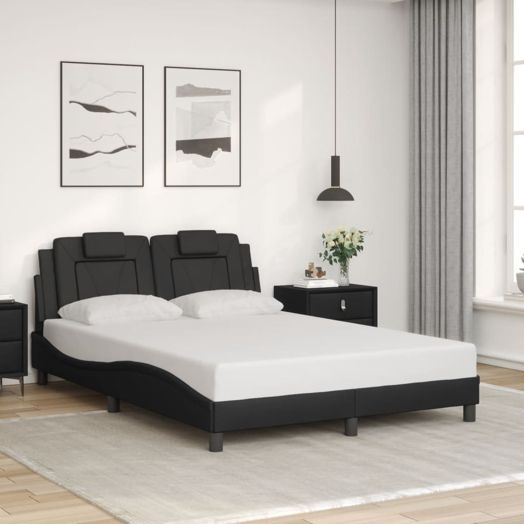 Bettgestell "Viana" mit LED ohne Matratze Schwarz 140x200 cm