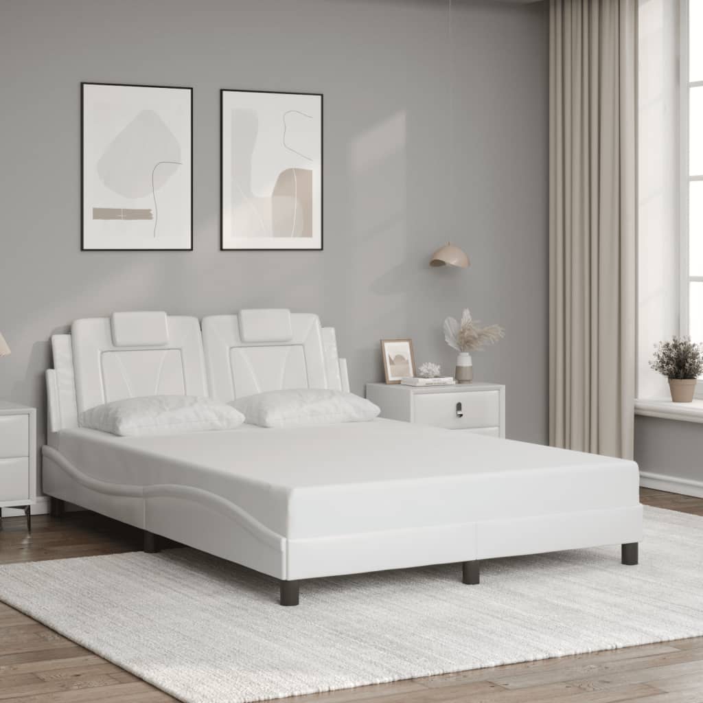 Bettgestell "Viana" mit LED ohne Matratze Weiß 140x200 cm