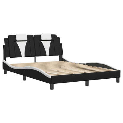 Bettgestell Viana mit LED ohne Matratze Schwarz&Weiß 140x200cm