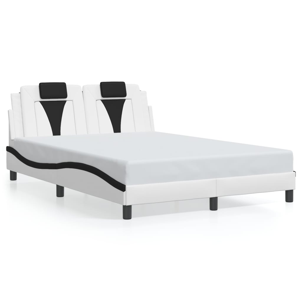 Bettgestell Viana mit LED ohne Matratze Weiß&Schwarz 140x200cm