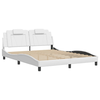 Bettgestell "Viana" mit LED ohne Matratze Weiß 160x200 cm