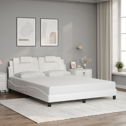 Bettgestell "Viana" mit LED ohne Matratze Weiß 160x200 cm