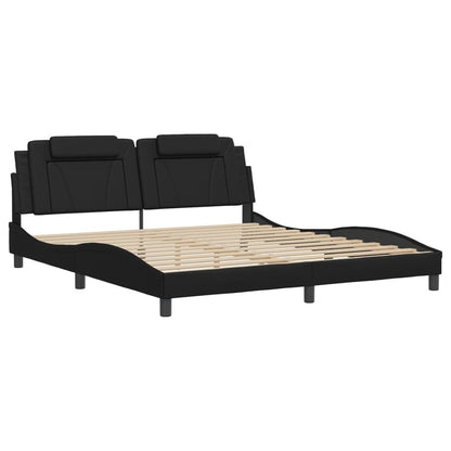 Bettgestell "Viana" mit LED ohne Matratze Schwarz 180x200 cm
