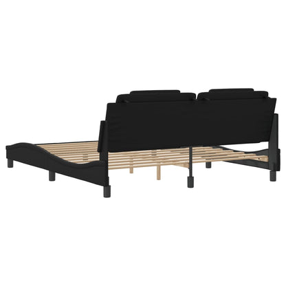 Bettgestell "Viana" mit LED ohne Matratze Schwarz 180x200 cm