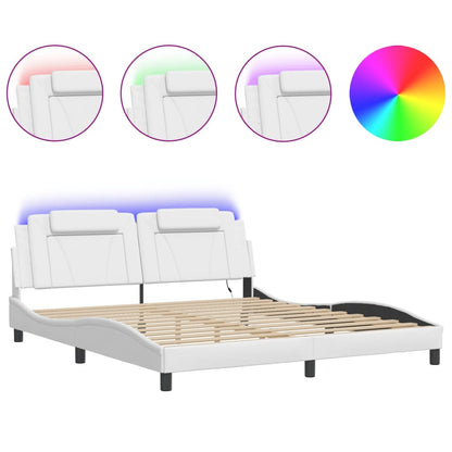 Bettgestell Viana mit LED ohne Matratze Schwarz&Weiß 180x200cm
