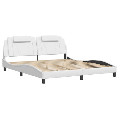 Bettgestell Viana mit LED ohne Matratze Schwarz&Weiß 180x200cm