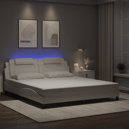 Bettgestell Viana mit LED ohne Matratze Schwarz&Weiß 180x200cm