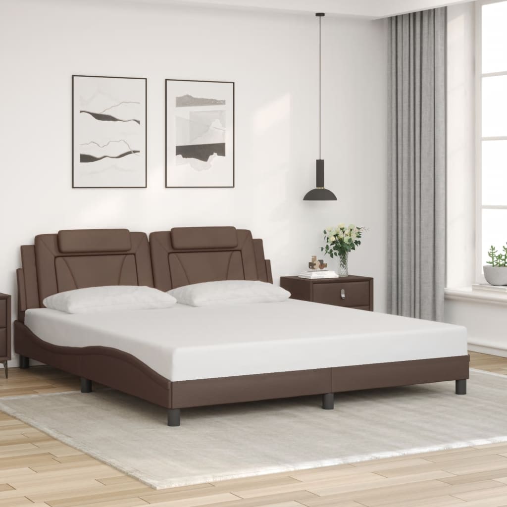Bettgestell "Viana" mit LED ohne Matratze Braun 180x200 cm