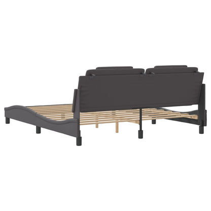 Bettgestell "Viana" mit LED ohne Matratze Grau 180x200 cm