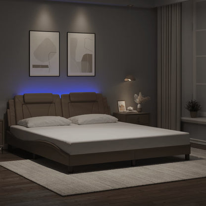 Bettgestell Viana mit LED ohne Matratze Cappuccino 180x200cm