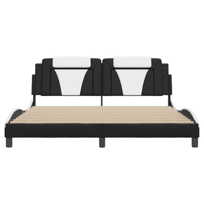 Bettgestell Viana mit LED ohne Matratze Schwarz&Weiß 180x200cm