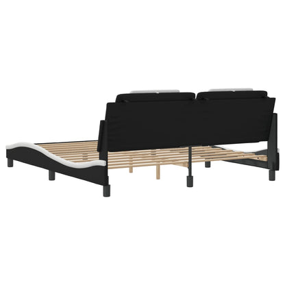Bettgestell Viana mit LED ohne Matratze Schwarz&Weiß 180x200cm