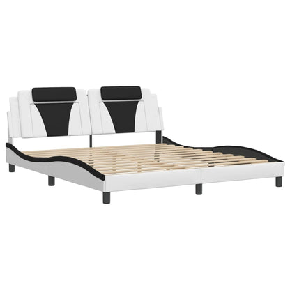 Bettgestell Viana mit LED ohne Matratze Weiß&Schwarz 180x200cm
