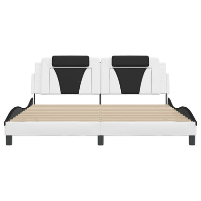 Bettgestell Viana mit LED ohne Matratze Weiß&Schwarz 180x200cm