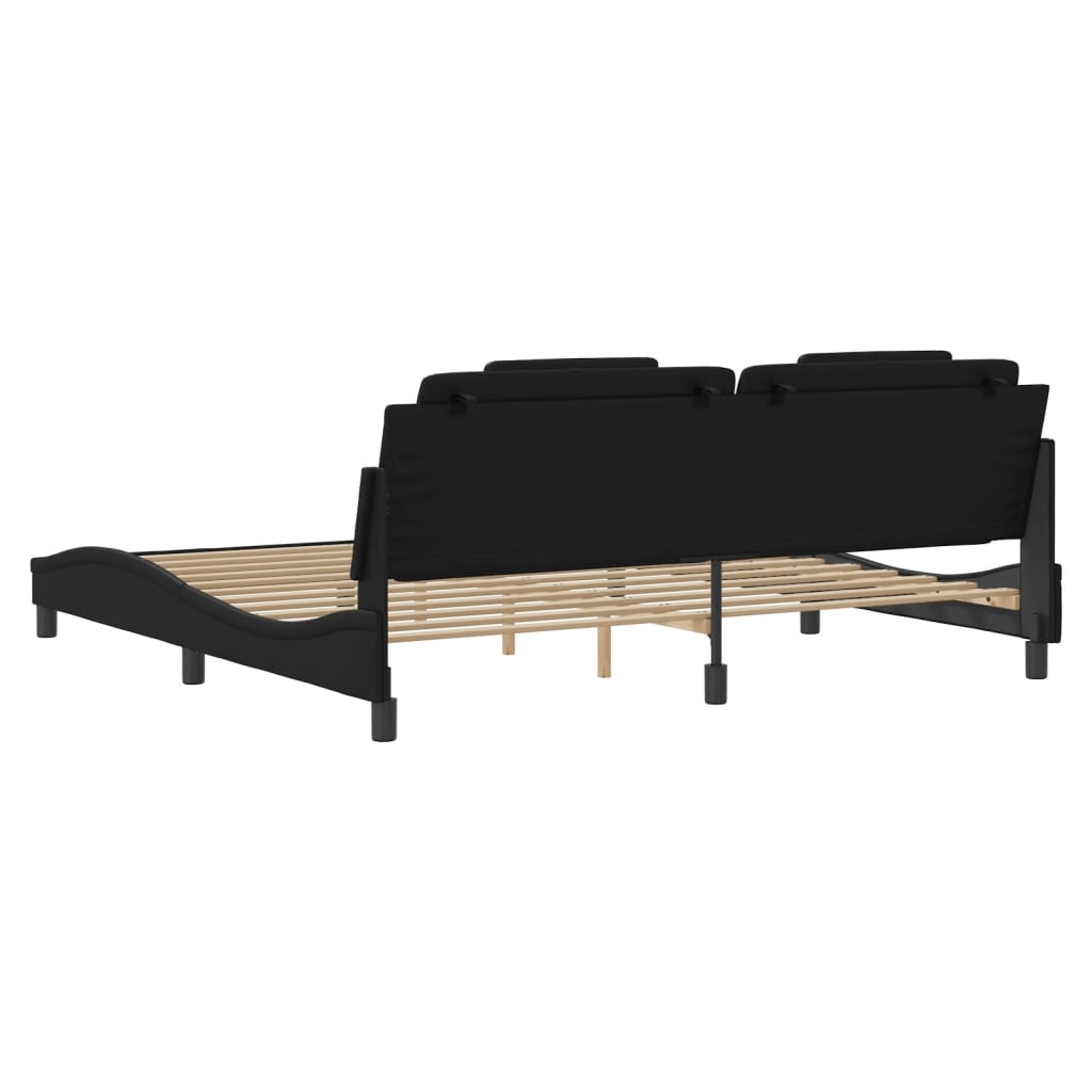 Bettgestell "Viana" mit LED ohne Matratze Schwarz 200x200 cm