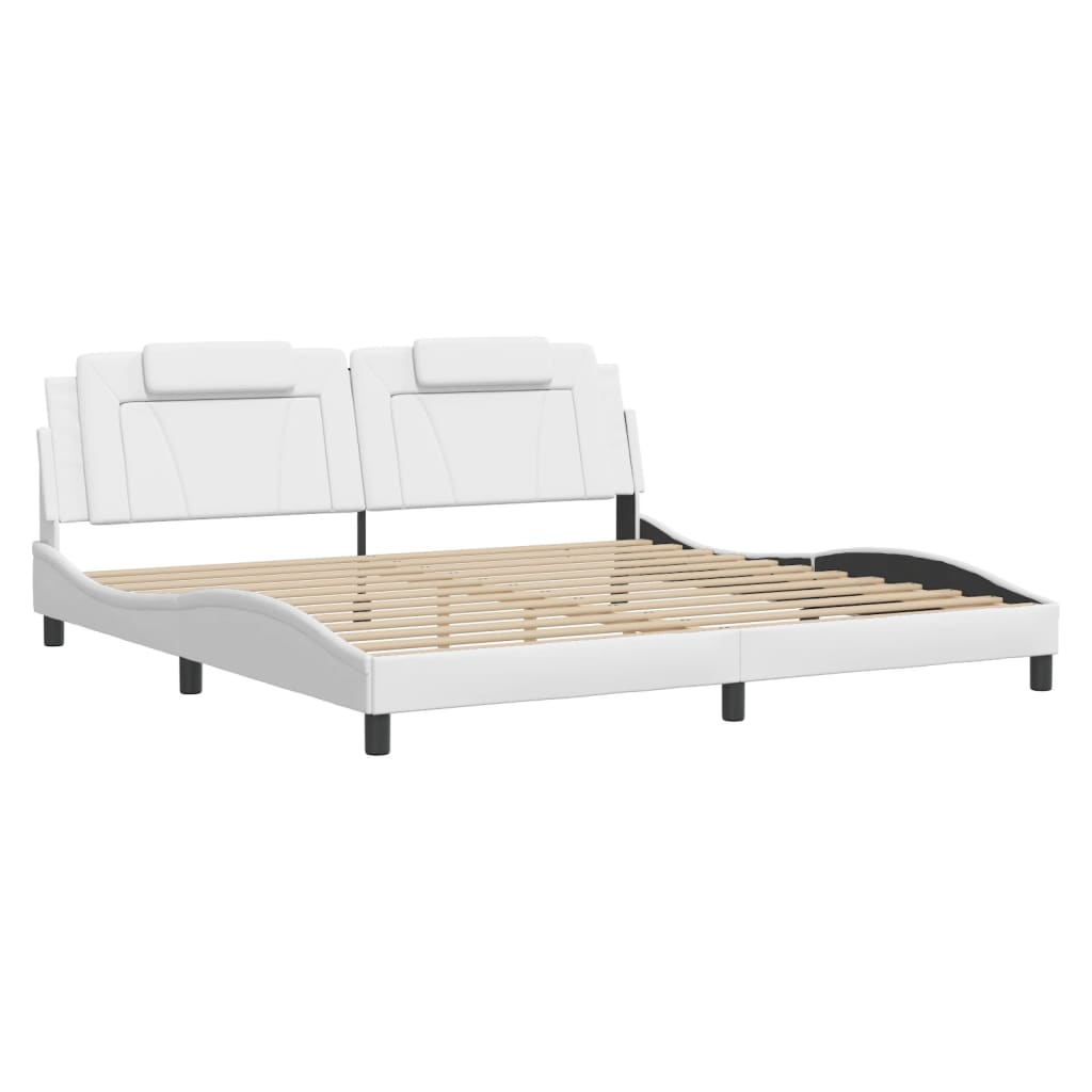 Bettgestell "Viana" mit LED ohne Matratze Weiß 200x200 cm