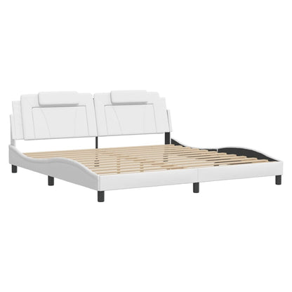 Bettgestell "Viana" mit LED ohne Matratze Weiß 200x200 cm
