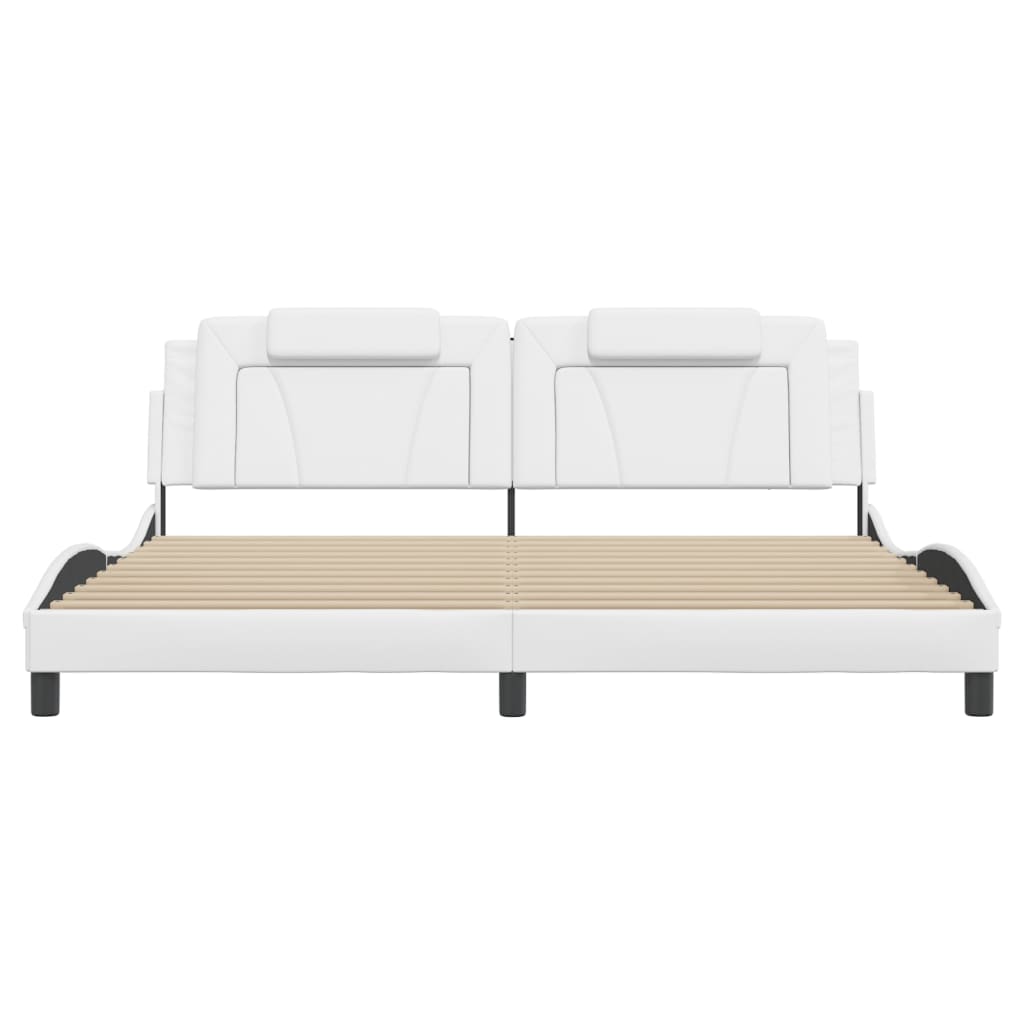 Bettgestell "Viana" mit LED ohne Matratze Weiß 200x200 cm