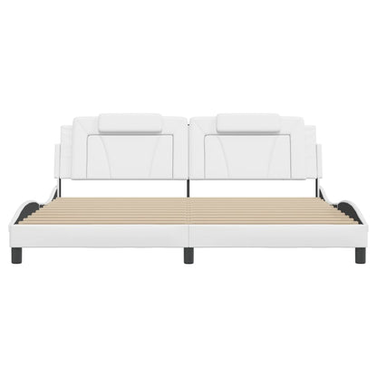 Bettgestell "Viana" mit LED ohne Matratze Weiß 200x200 cm