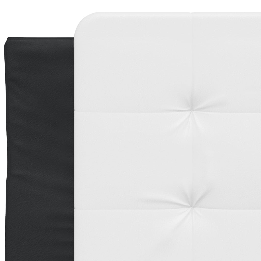Bettgestell mit LED ohne Matratze "Zadar" Schwarz und Weiß 80x200 cm