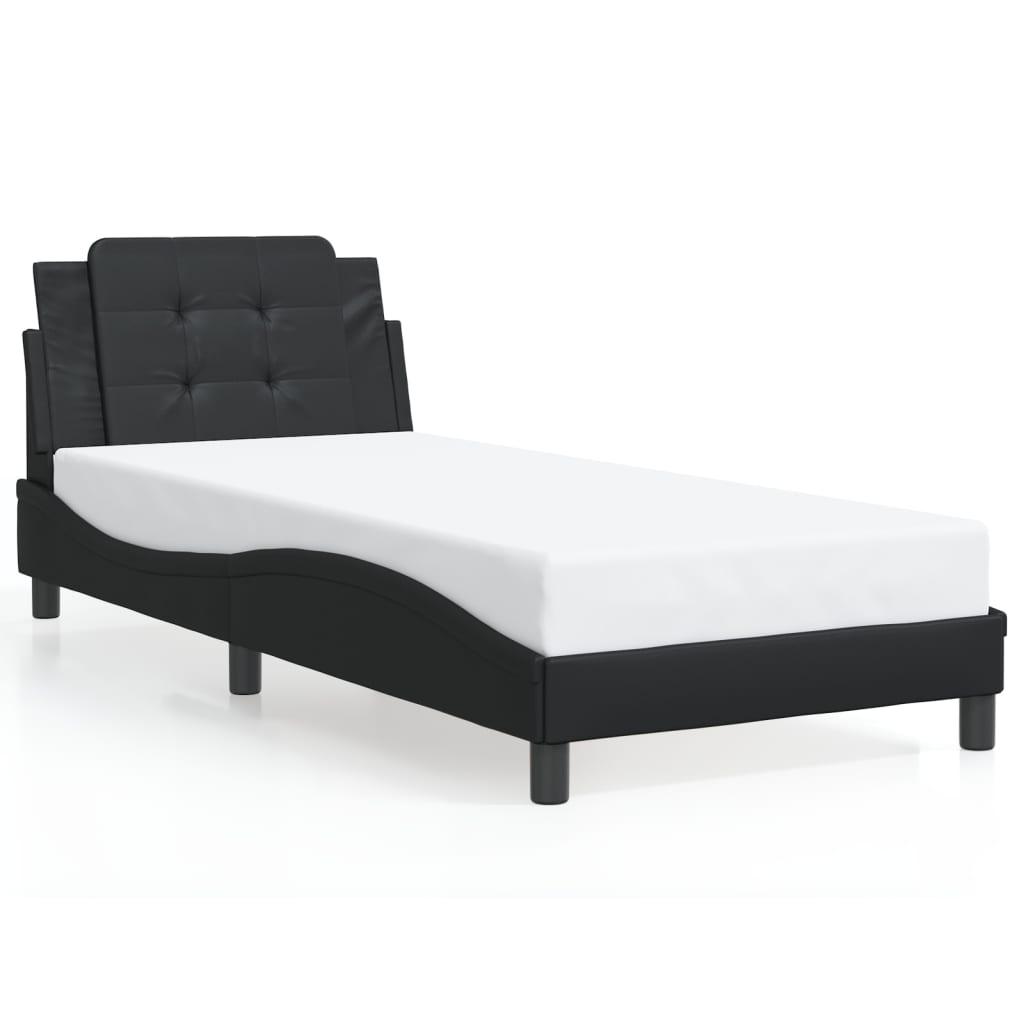 Bettgestell mit LED ohne Matratze "Zadar" Schwarz 90x190 cm