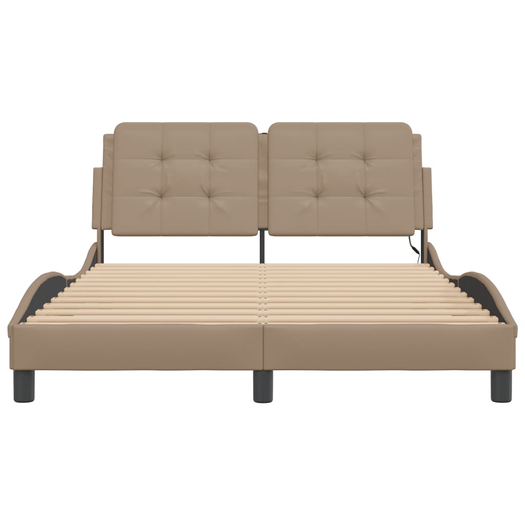 Bettgestell mit LED ohne Matratze Zadar Cappuccino 120x200cm