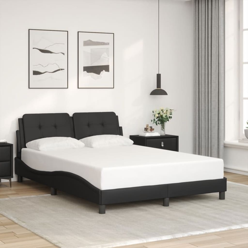 Bettgestell mit LED ohne Matratze "Zadar" Schwarz 140x190 cm