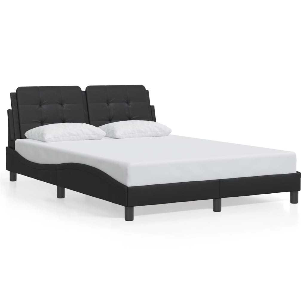 Bettgestell mit LED ohne Matratze "Zadar" Schwarz 140x190 cm