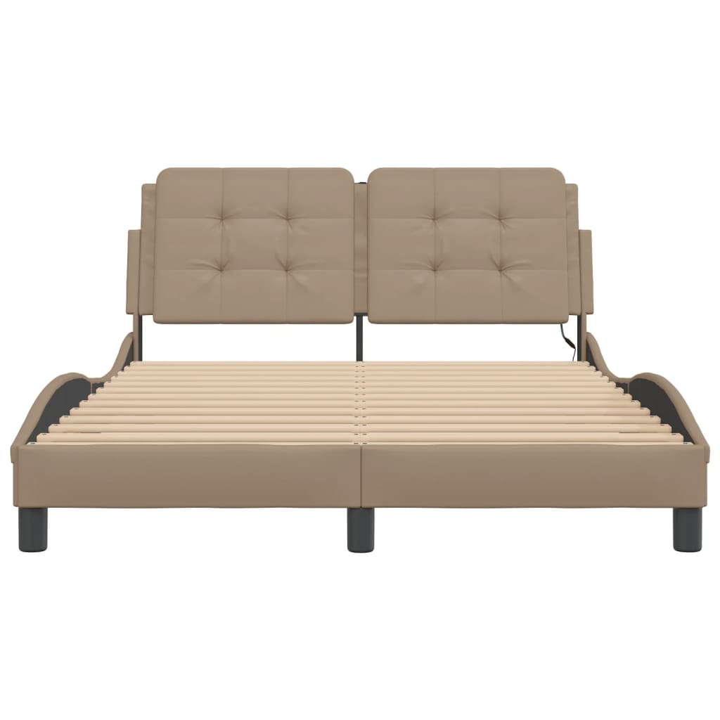 Bettgestell mit LED ohne Matratze Zadar Cappuccino 140x200cm