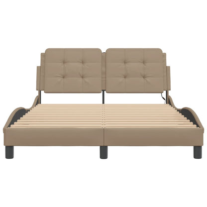 Bettgestell mit LED ohne Matratze Zadar Cappuccino 140x200cm