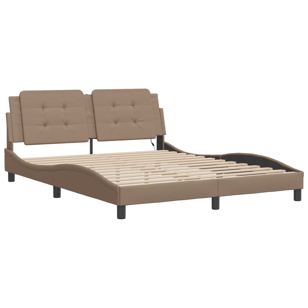 Bettgestell mit LED ohne Matratze Zadar Cappuccino 160x200cm