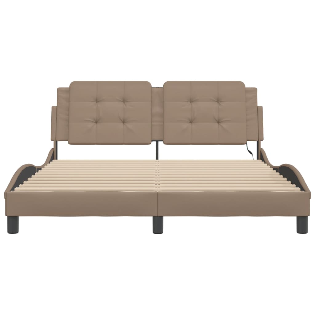 Bettgestell mit LED ohne Matratze Zadar Cappuccino 160x200cm