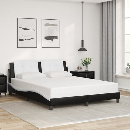 Bettgestell mit LED ohne Matratze Zadar Schwarz&Weiß 160x200cm