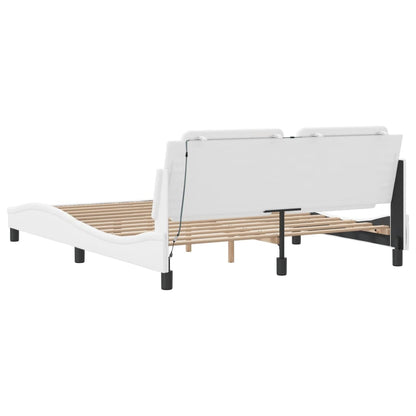 Bettgestell mit LED ohne Matratze Zadar Schwarz&Weiß 180x200cm