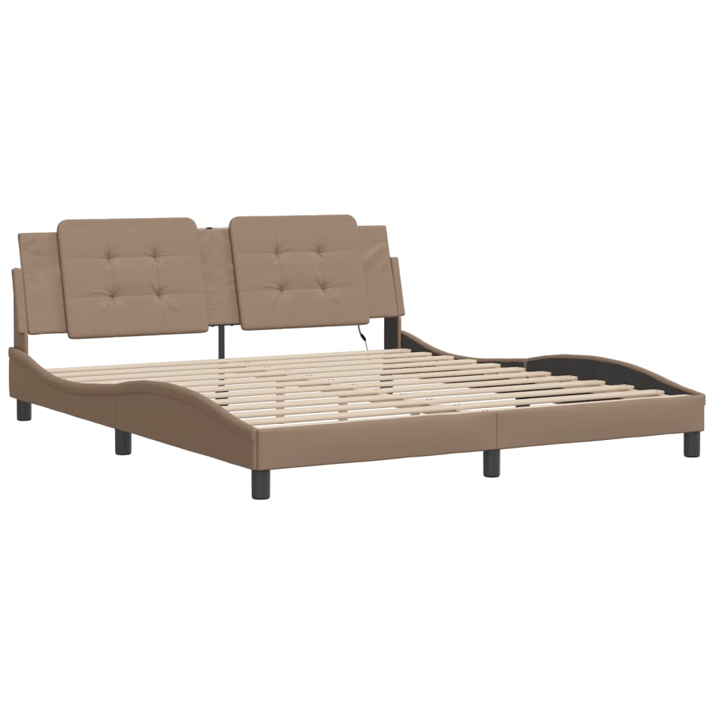 Bettgestell mit LED ohne Matratze Zadar Cappuccino 180x200cm