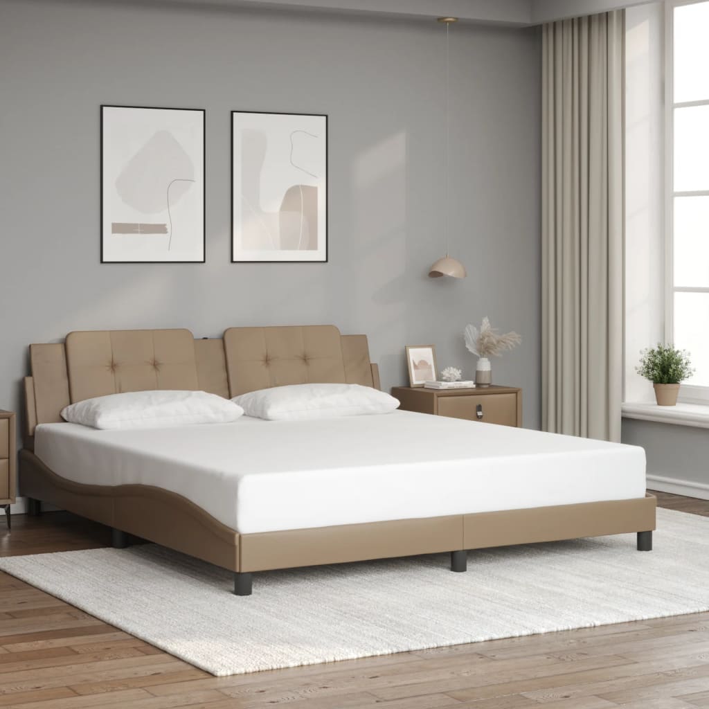 Bettgestell mit LED ohne Matratze Zadar Cappuccino 180x200cm