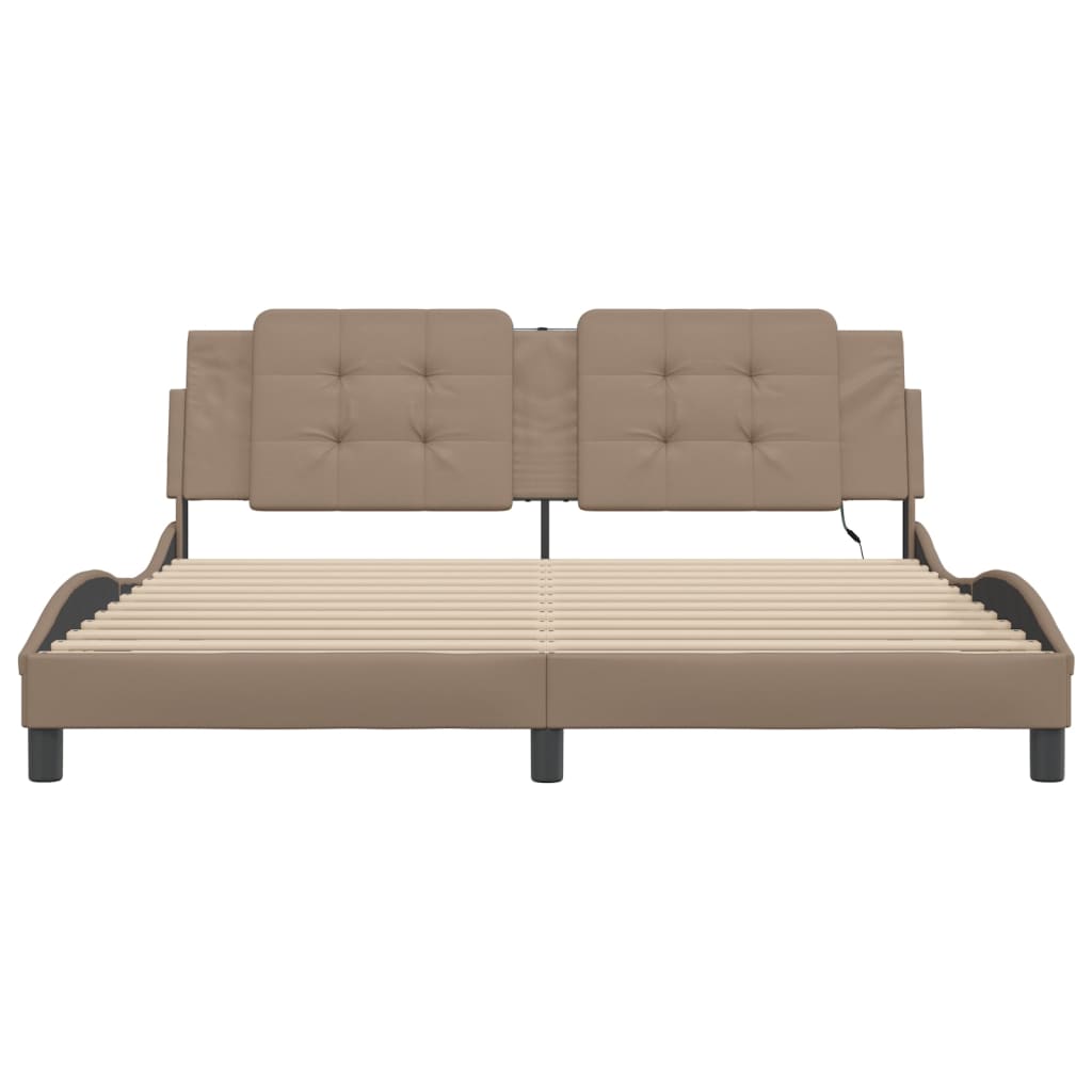 Bettgestell mit LED ohne Matratze Zadar Cappuccino 180x200cm