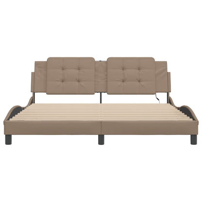 Bettgestell mit LED ohne Matratze Zadar Cappuccino 180x200cm